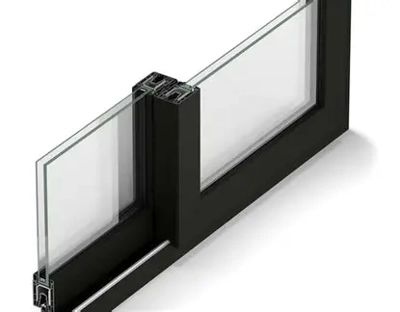 Coupe du profilé coulissant PVC REHAU Slinova avec double vitrage